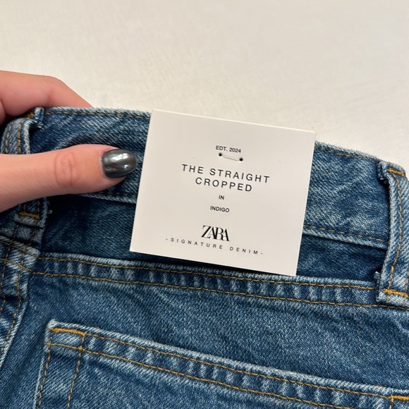 NWT Zara The Straight Cropped In Indigo - Picture 5 of 7